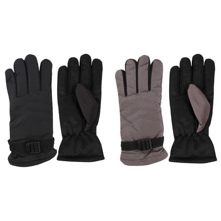 2-Pairs Womens Winter Warm Ultra-Soft Adjustable Ski Gloves Image 1