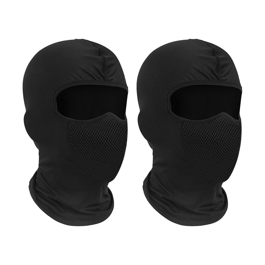 2-Piece Mens Winter Warm Lightweight Stretchy Breathable Full Face Mask Image 1