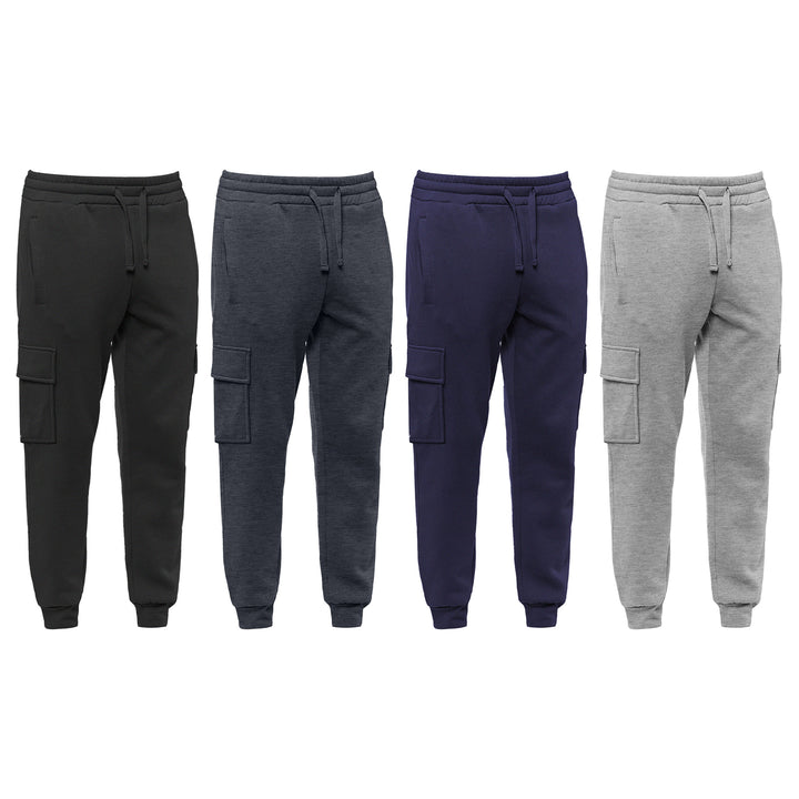 1-Piece Mens Winter Warm Ultra-Soft Comfortable Tapered Fit Cargo Joggers Image 2