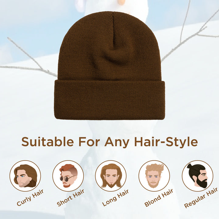 4-Pieces of Randomly Selected Mens Ultra-Soft Winter Warm faux Lined Cuffed Beanie Hat Image 10