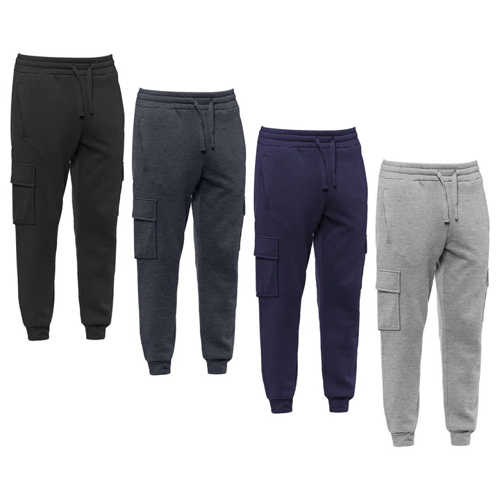 3-Piece Mens Winter Warm Ultra-Soft Comfortable Tapered Fit Cargo Joggers Image 3