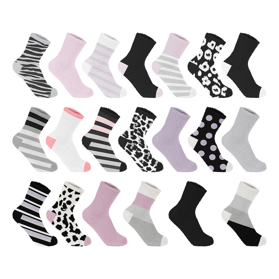 20-Pairs Womens Ultra-Soft Fuzzy Winter Warm Cozy Comfy Crew Socks Image 1