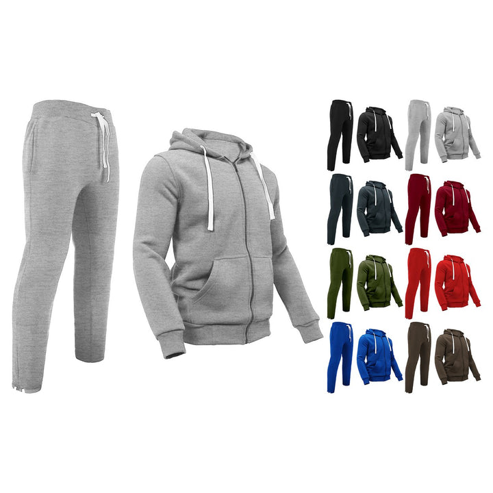 2-Piece Mens Winter Warm Soft Comfy Fleece Lined Hoodie and Jogger Sweat Set Loungewear Tracksuit Image 3