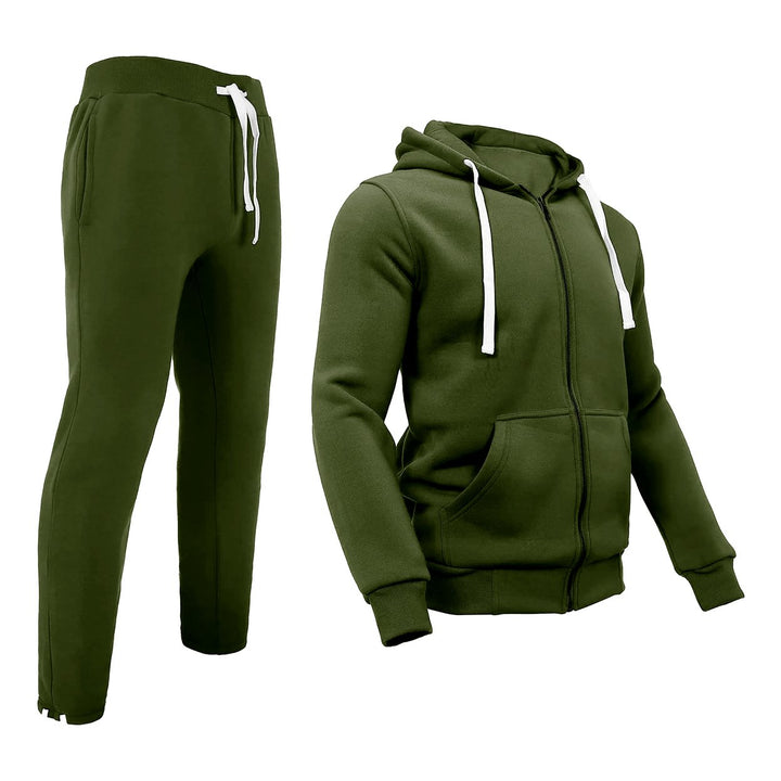 2-Piece Mens Winter Warm Soft Comfy Fleece Lined Hoodie and Jogger Sweat Set Loungewear Tracksuit Image 12