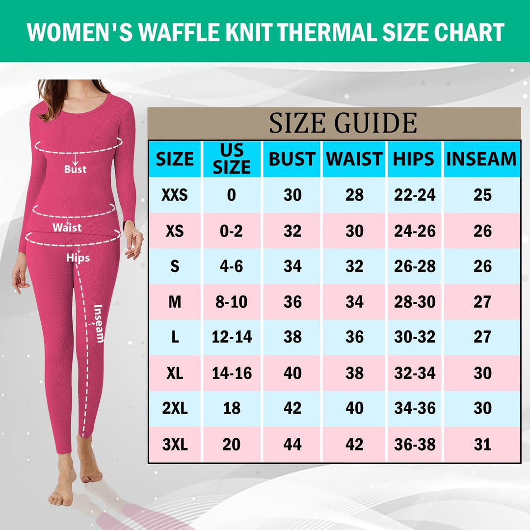 4-Pieces Womens Cozy Waffle Knit Thermal Set Soft Cotton Blend Perfect for Layering or Lounging Image 11