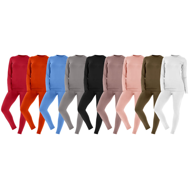 6-Pieces of Randomly Selected Womens Fleece Lined Thermal Set Cotton Blend Ideal for Layering and Winter Warmth Image 1