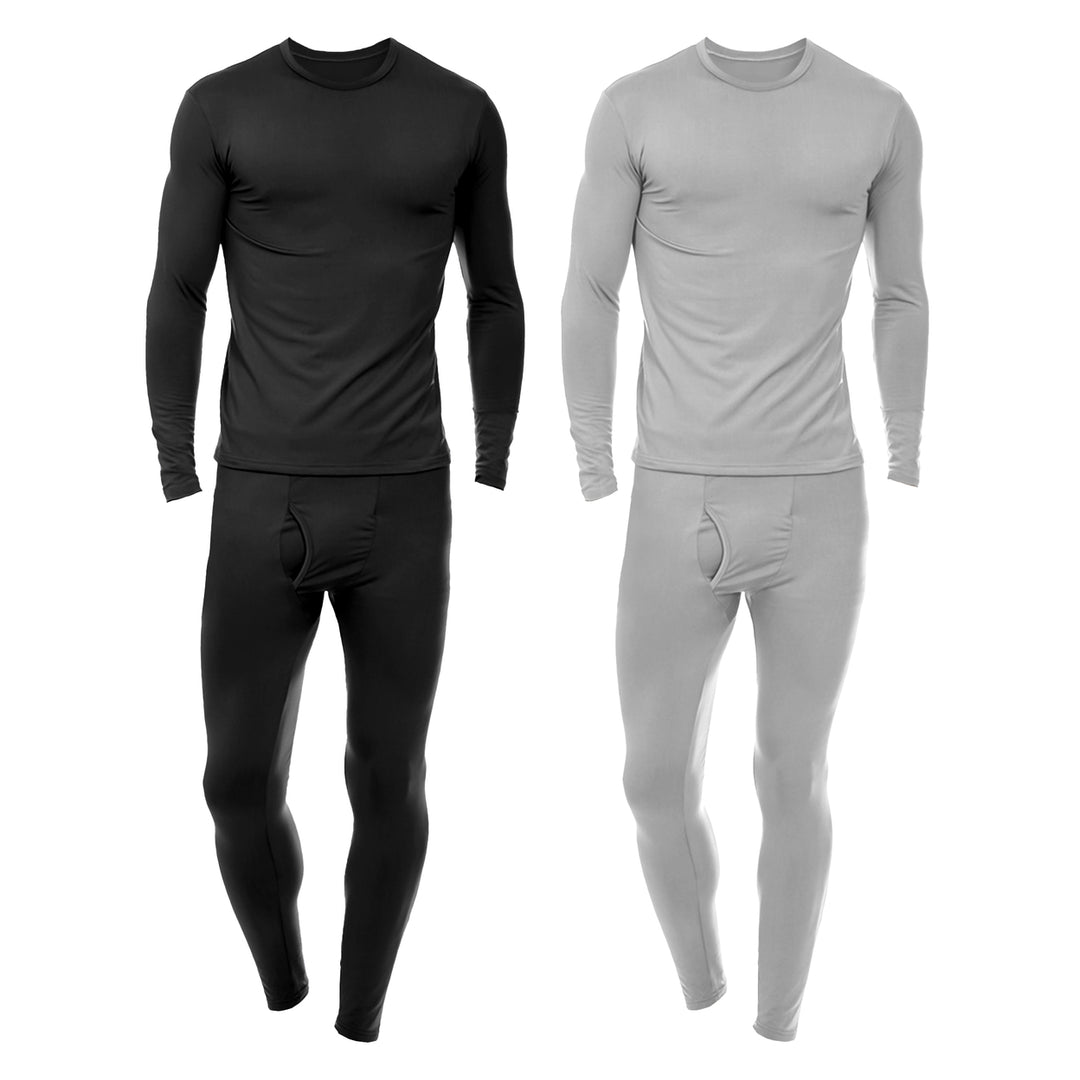 4-Piece Mens Winter Warm Ultra-Soft Fleece-Lined Thermal Underwear Set Image 1