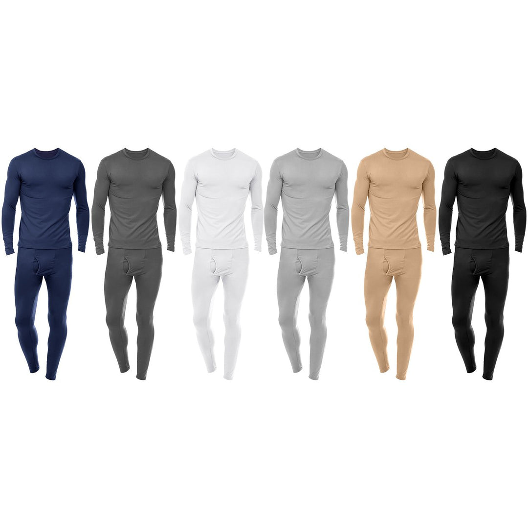 6-Pieces of Randomly Selected Mens Winter Warm Ultra-Soft Fleece-Lined Thermal Underwear Set Image 4