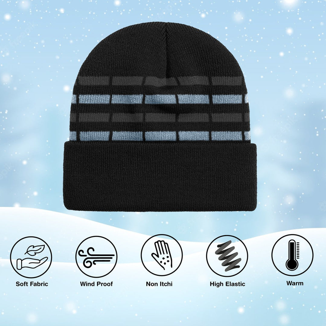 1-Piece Mens Ultra-Soft Winter Warm faux Lined Cuffed Beanie Hat Image 6