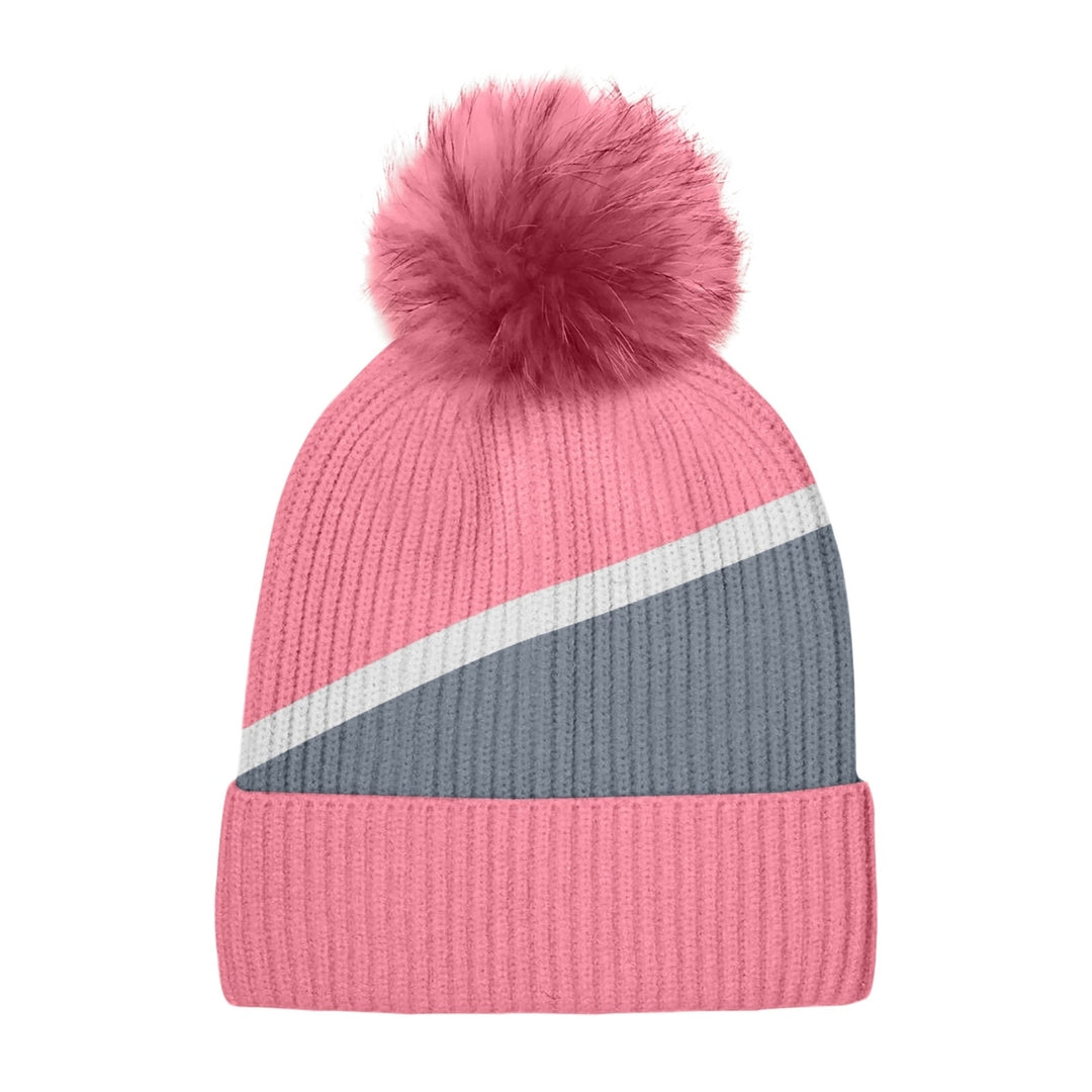 1-Piece Womens Ultra-Soft Stylish Winter Warm Knitted faux Lined Pom Pom Beanie Hat Image 4