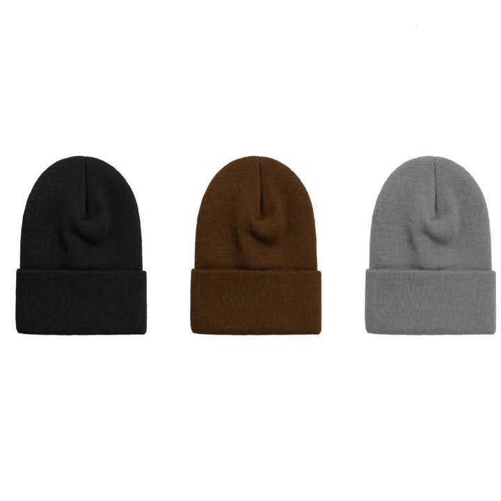 3-Piece Mens Ultra-Soft Winter Warm faux Lined Cuffed Beanie Hat Image 10