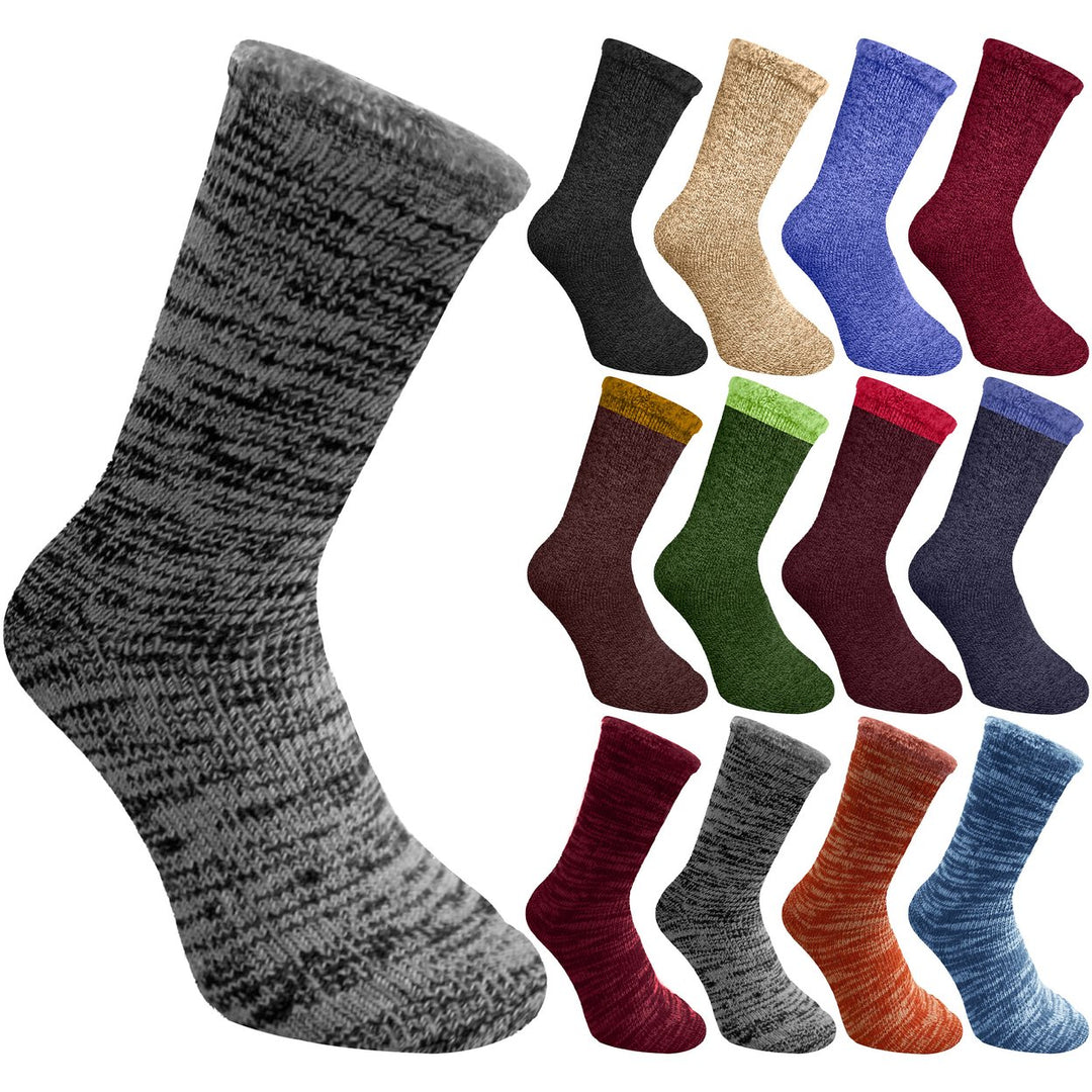 1-Pair Womens Ultra-Soft Cozy Winter Warm Thermal Brush Lined Socks Image 2