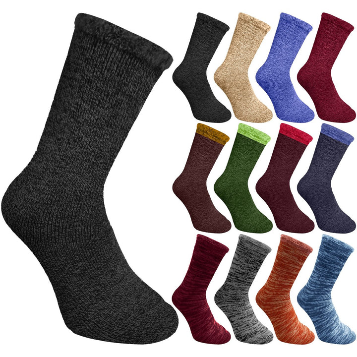 3-Pairs Womens Ultra-Soft Cozy Winter Warm Thermal Brush Lined Socks Image 3