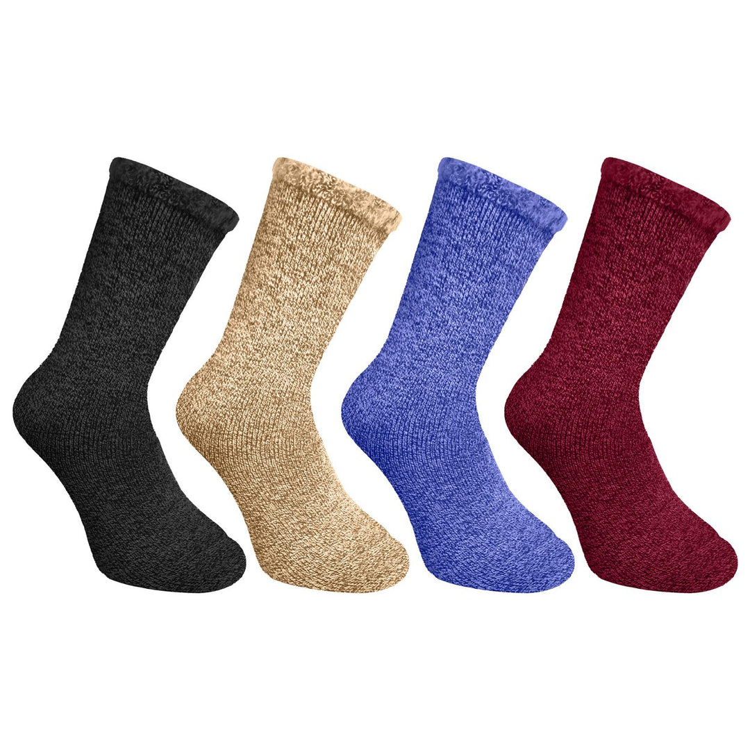 4-Pairs Womens Ultra-Soft Cozy Winter Warm Thermal Brush Lined Socks Image 10