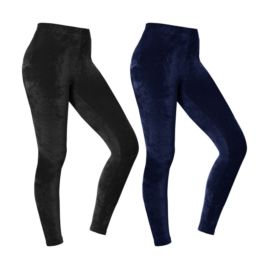 2-Piece Womens Ultra-Soft Cozy Comfortable Stretch Fit Velour Leggings Image 1