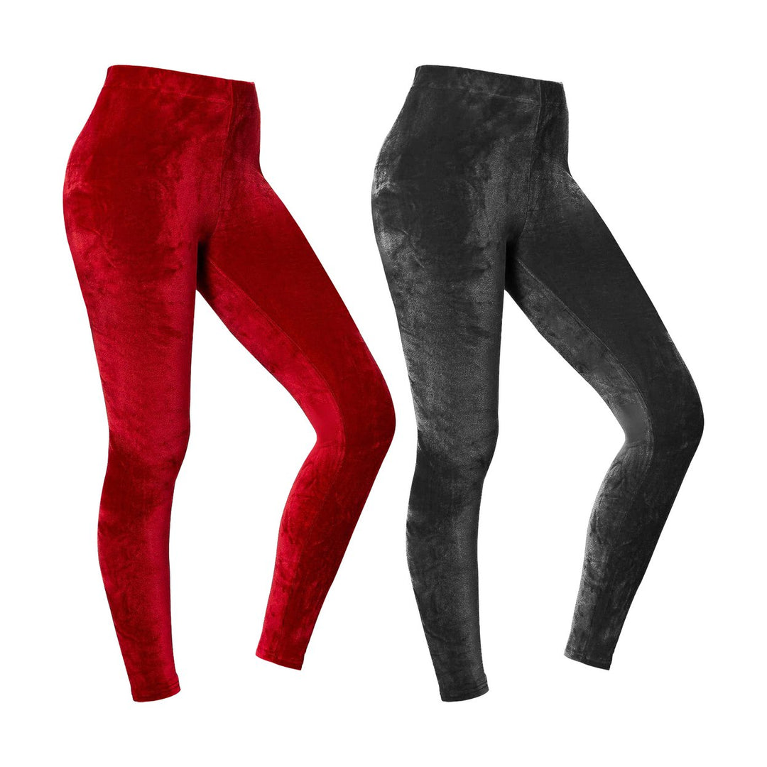 2-Piece Womens Ultra-Soft Cozy Comfortable Stretch Fit Velour Leggings Image 9