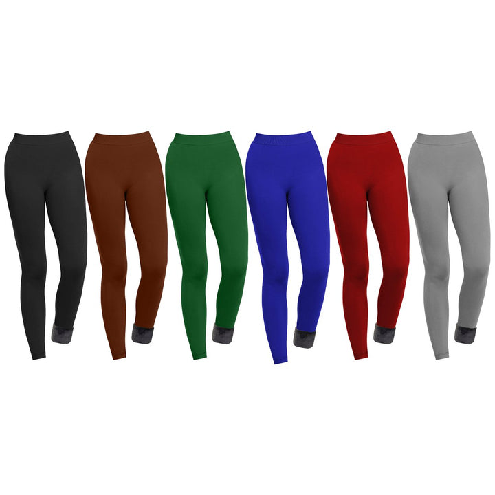 1-Piece Womens Ultra-Soft Winter Warm Comfortable Stretch faux Lined Leggings Image 2