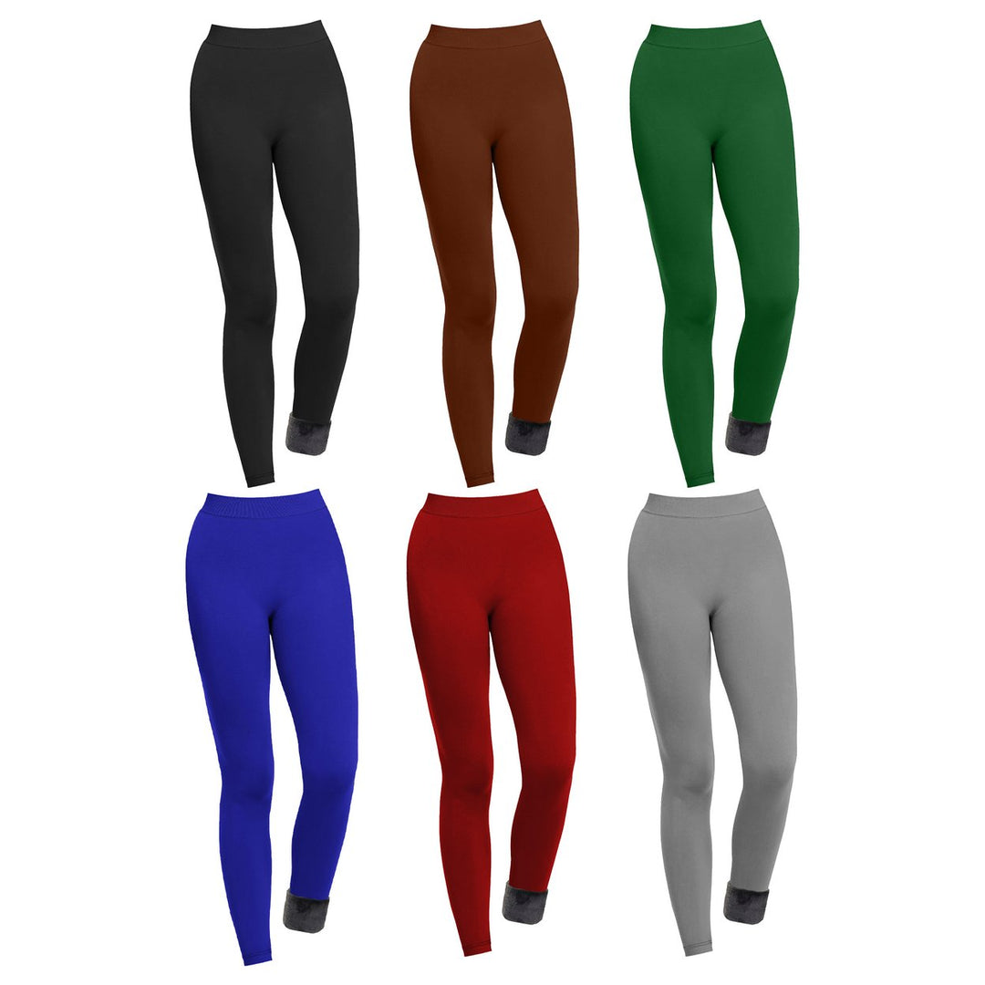 1-Piece Womens Ultra-Soft Winter Warm Comfortable Stretch faux Lined Leggings Image 3