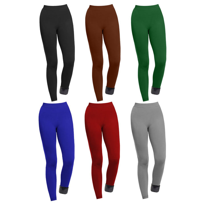 1-Piece Womens Ultra-Soft Winter Warm Comfortable Stretch faux Lined Leggings Image 3