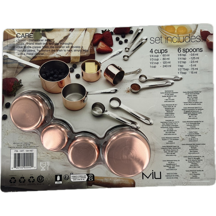 MIU Copper Plated and Stainless Steel Measuring Cups and Spoons 10 Piece Set Image 2