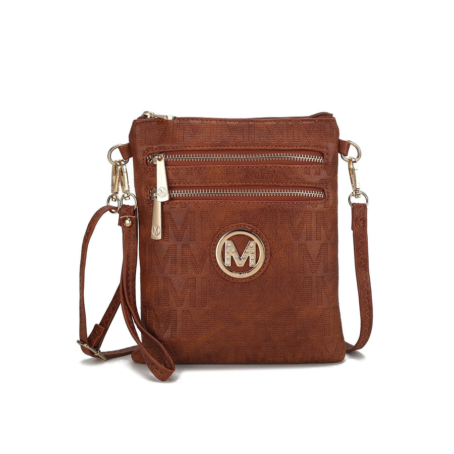 MKFCollection Andrea Signature Crossbody Bag - Vegan Leather Designer Handbag Image 1