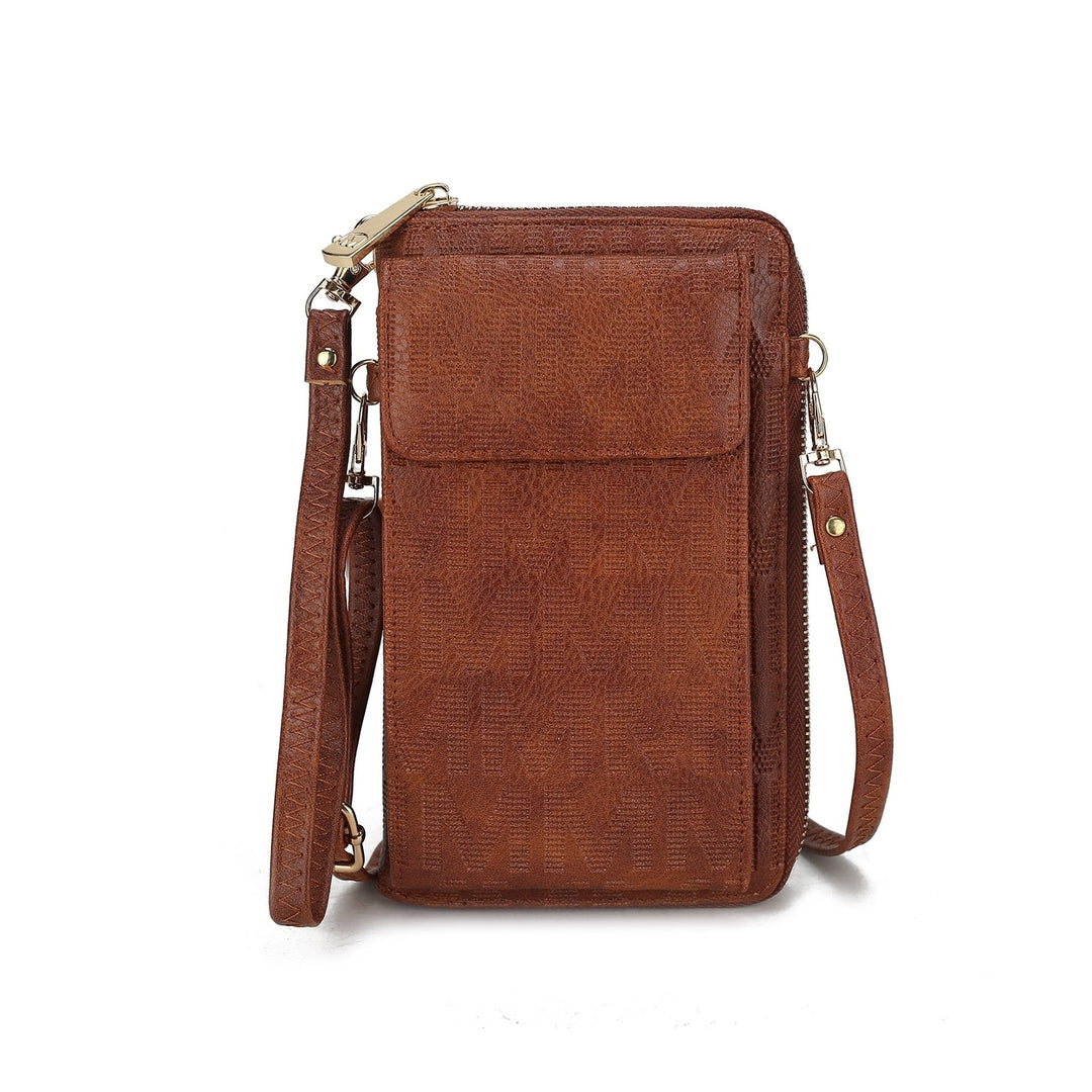 MKFCollection Caddy Signature Phone Crossbody - Vegan Leather Designer Handbag Image 1