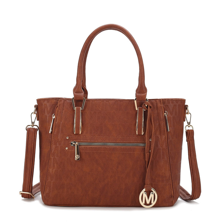 MKFCollection Cairo Signature Shoulder Bag - Vegan Leather Designer Handbag Image 12