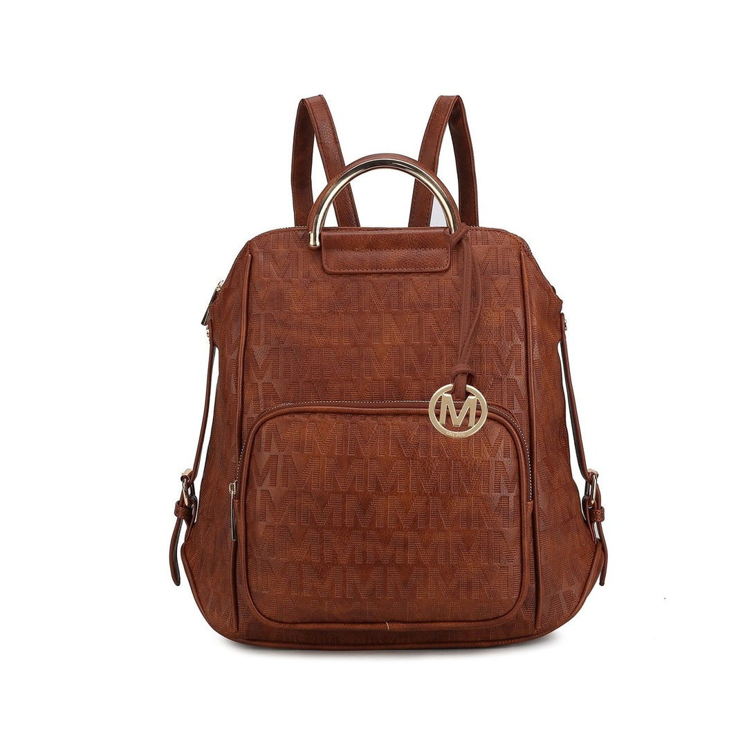 MKFCollection Torra Signature Backpack - Vegan Leather Designer Handbag Image 1