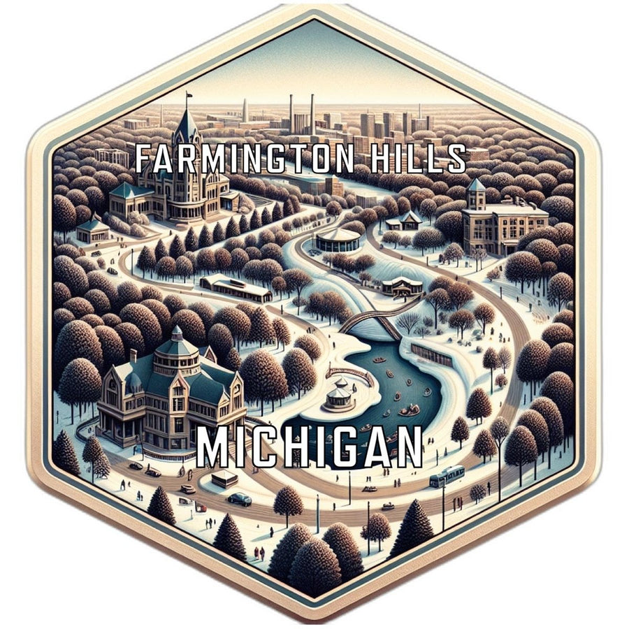 Farmington Hills Michigan Travel Destination Souvenir Vinyl Decal Sticker Image 1