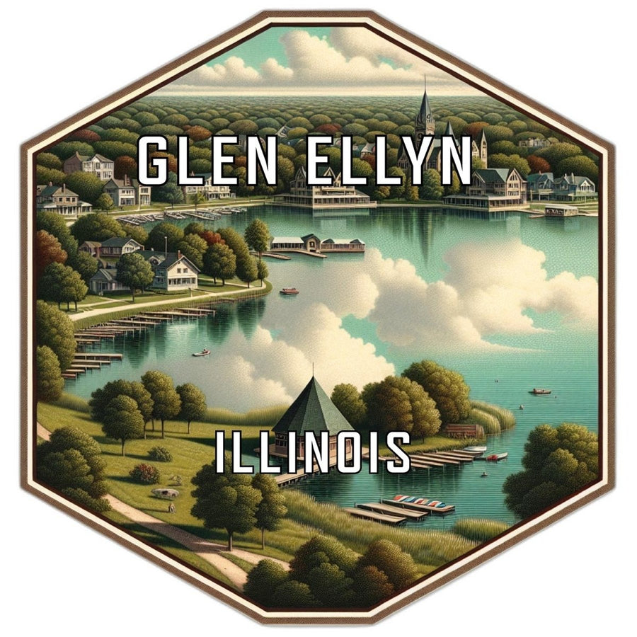 Glen Ellyn Illinois Travel Destination Souvenir Vinyl Decal Sticker Image 1