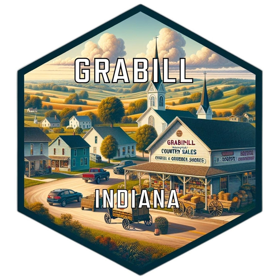 Grabill Indiana Travel Destination Souvenir Vinyl Decal Sticker Image 1