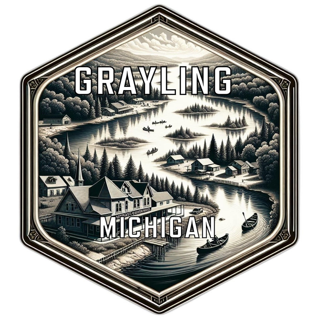 Grayling Michigan Travel Destination Souvenir Vinyl Decal Sticker Image 1