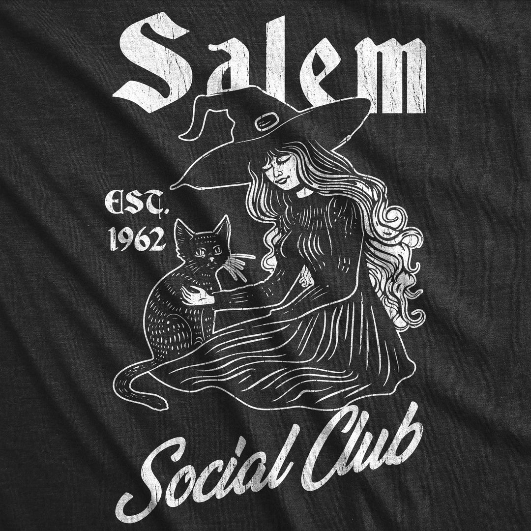 Womens Funny T Shrits Salem Social Club Sarcastic Halloween Witch Graphic Novelty Tee For Ladies Image 2