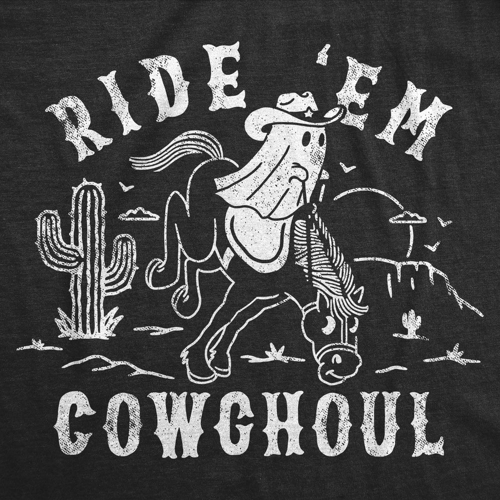 Womens Funny T Shirts Ride Em Cowghoul Sarcastic Halloween Graphic Tee For Ladies Image 2