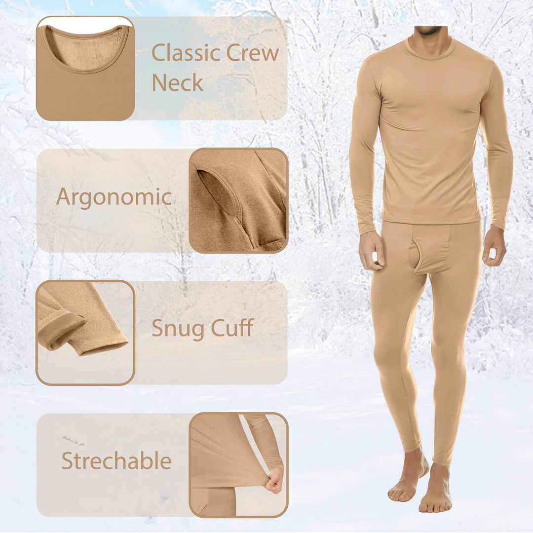 6-Pieces of Randomly Selected Mens Winter Warm Ultra-Soft Fleece-Lined Thermal Underwear Set Image 10