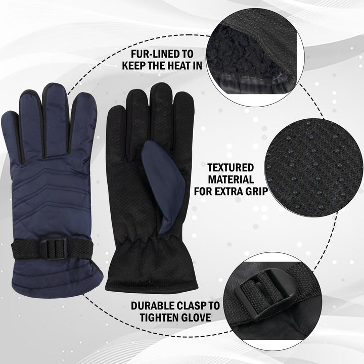 3-Pairs of Randomly Selected Womens Winter Warm Ultra-Soft Adjustable Ski Gloves Image 12