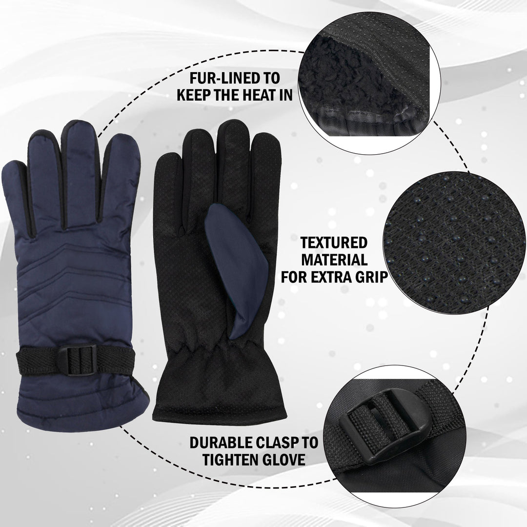 4-Pairs of Randomly Selected Womens Winter Warm Ultra-Soft Adjustable Ski Gloves Image 12