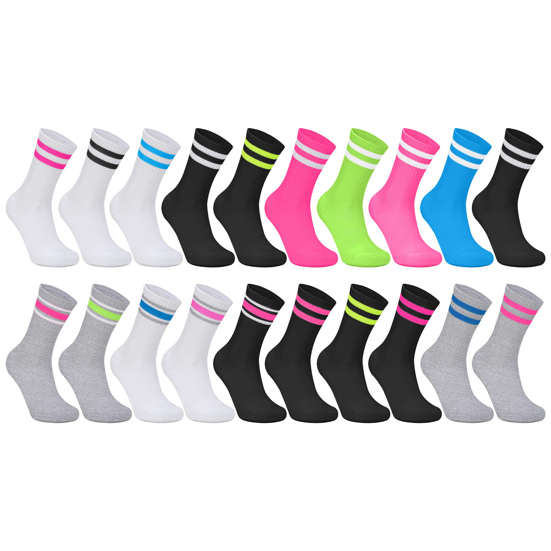 10-Pairs of Randomly Selected Womens Ultra-Soft Cozy Moisture-Wicking Athletic Sporty Crew Socks Image 11