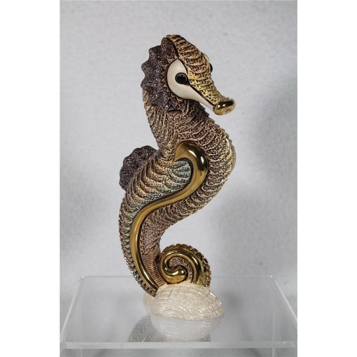 DeRosa Rinconada Family Figurine Brown Sea Horse - F247B - In Box Image 1