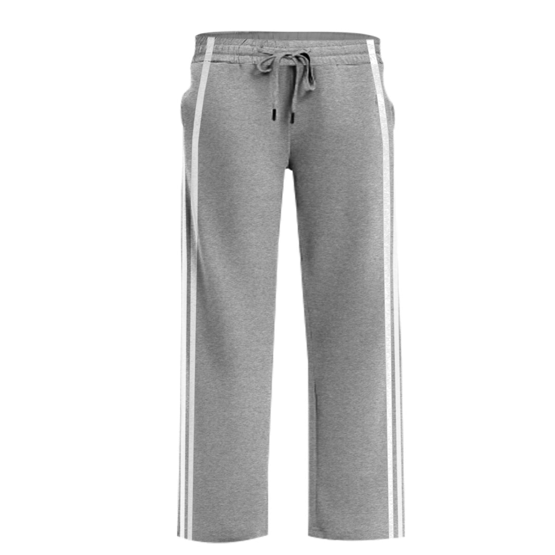 3-Pieces of Randomly Selected Womens Ultra-Soft Relaxed Fit Open Bottom Cozy Striped Sweatpants W/ Elastic Waistband Image 6