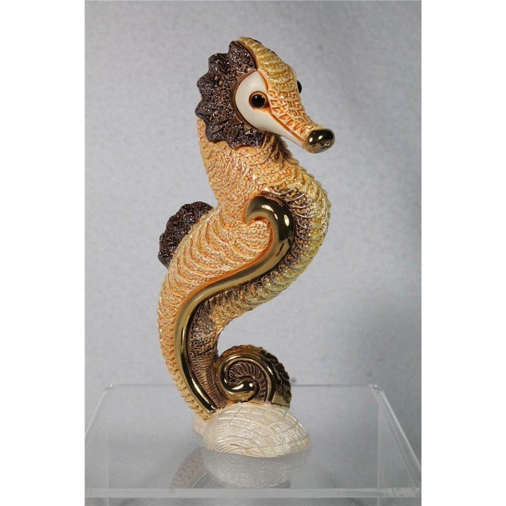 DeRosa Rinconada Family Figurine Orange Sea Horse - F247O - In Box Image 1