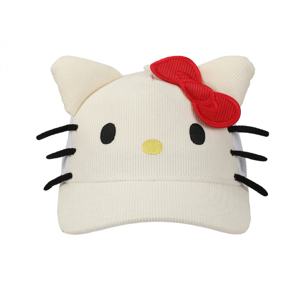 Hello Kitty Corduroy Big Face Snapback Hat Image 2