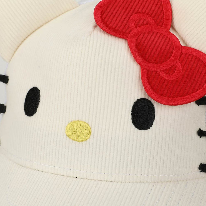 Hello Kitty Corduroy Big Face Snapback Hat Image 3