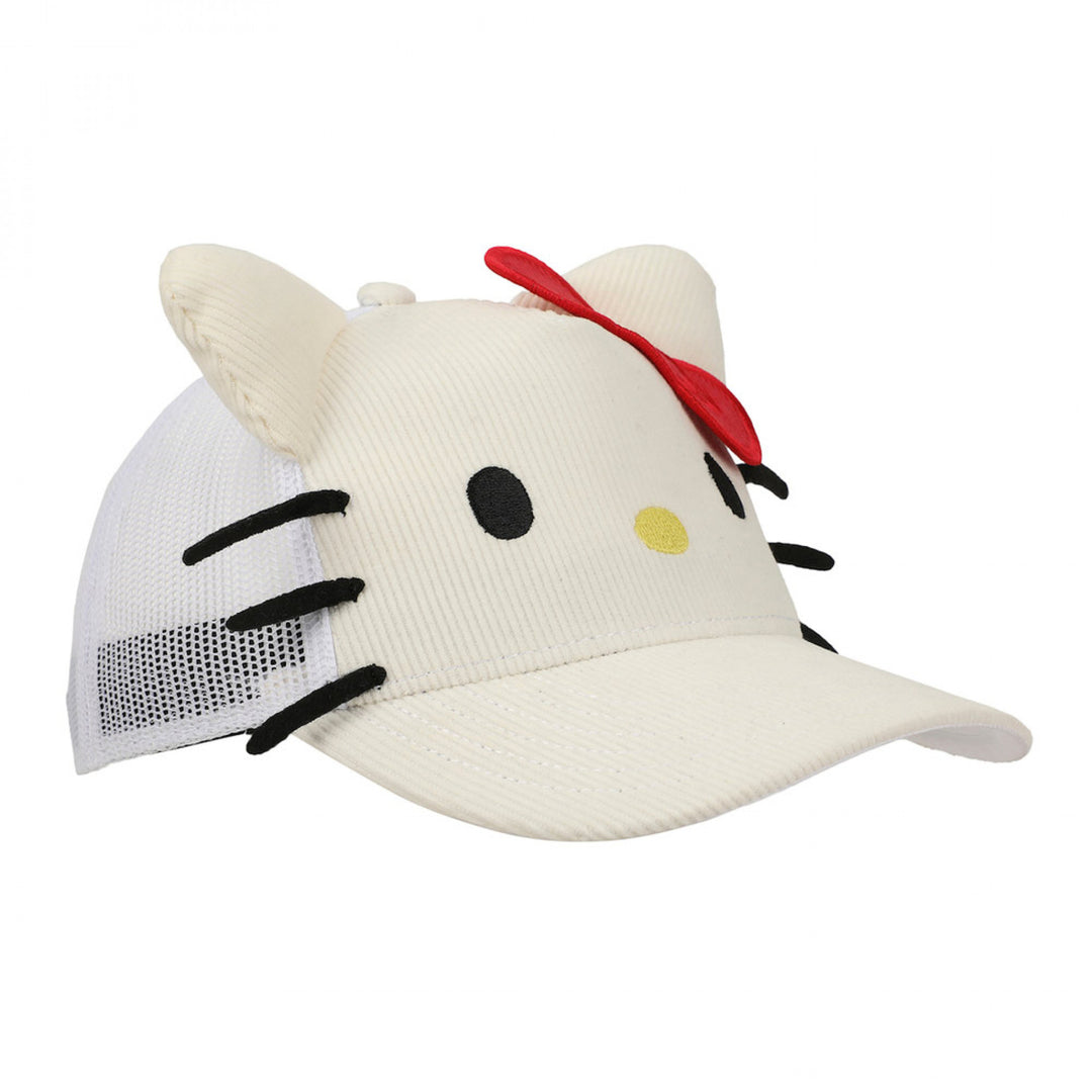 Hello Kitty Corduroy Big Face Snapback Hat Image 4