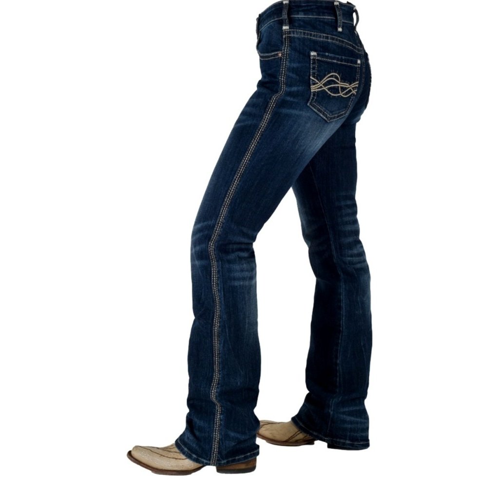 Cowgirl Tuff Western Jeans Womens Epic Bootcut Dark Wash JEPICB Image 2