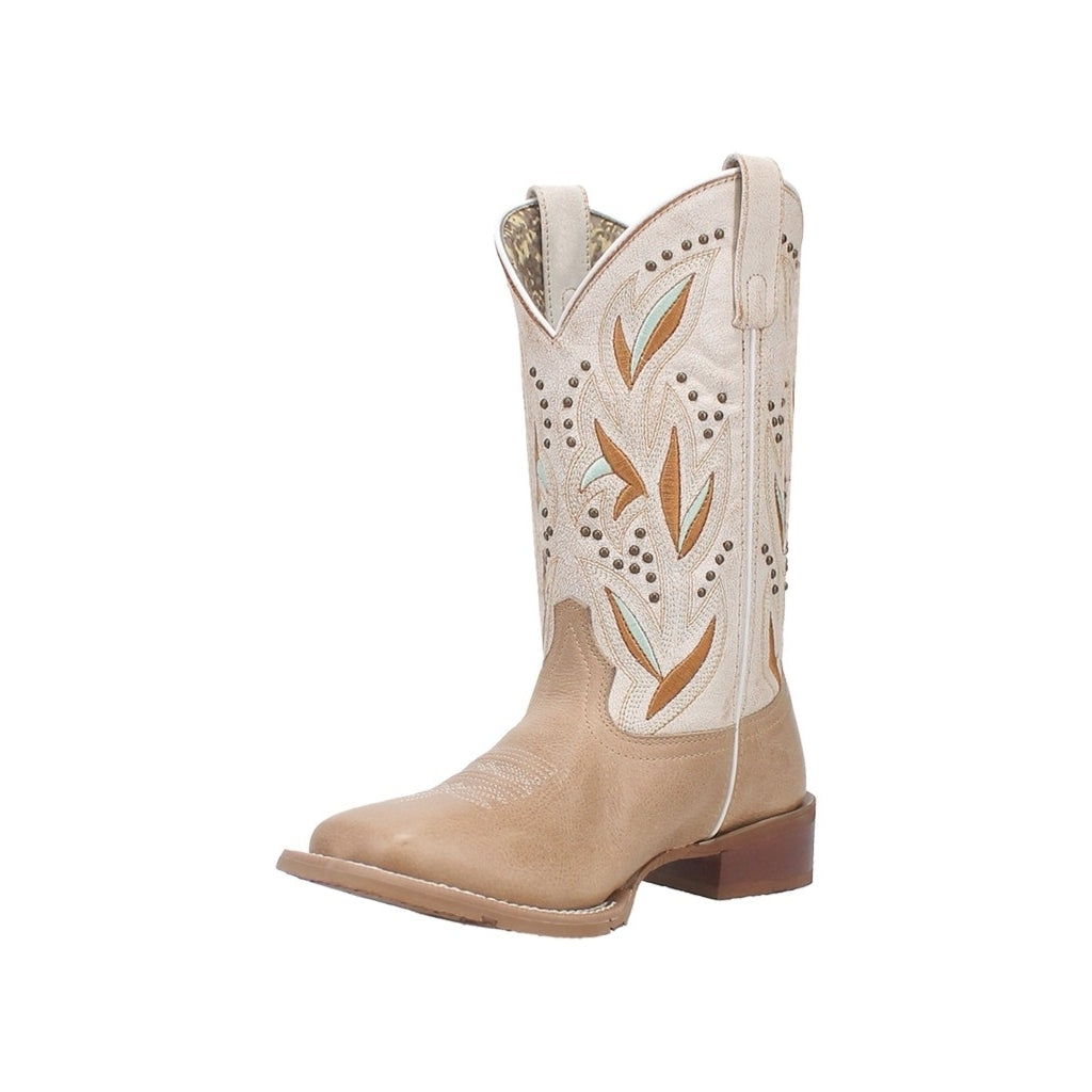 Laredo Western Boots Womens Studs Square Toe 11" Shaft Sand White 5603 Image 1