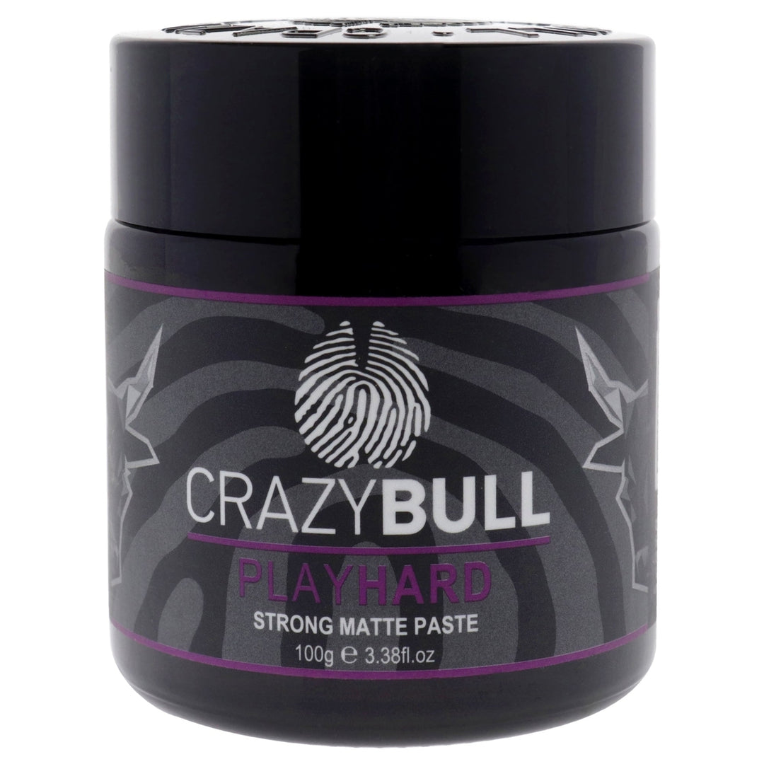 Crazy Bull Hair Play Hard Strong Matte Paste by Crazy Bull Hair for Men - 3.38 oz Paste Image 1