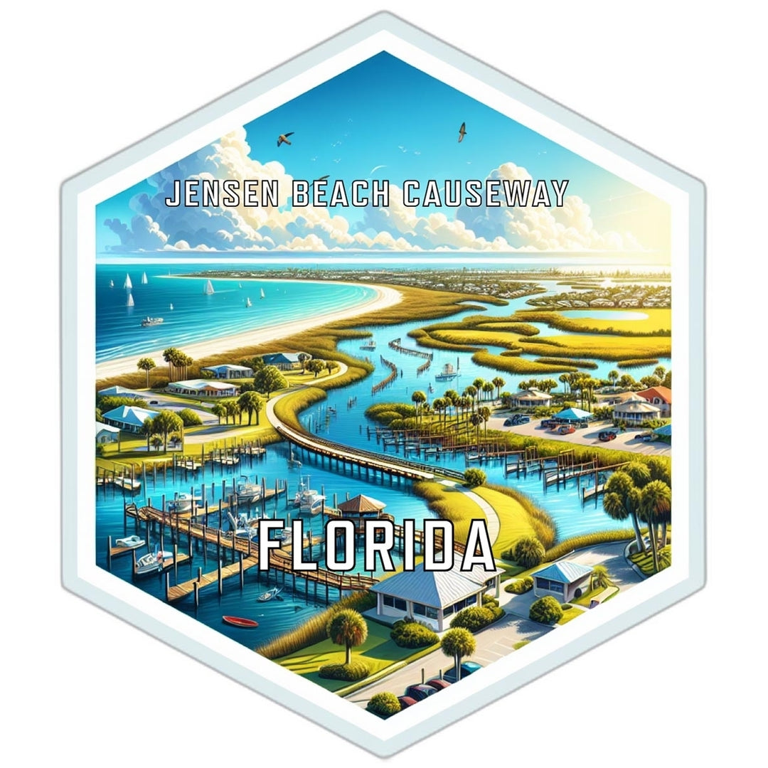 Jensen Beach Causeway Florida Travel Destination Souvenir Vinyl Decal Sticker Image 1