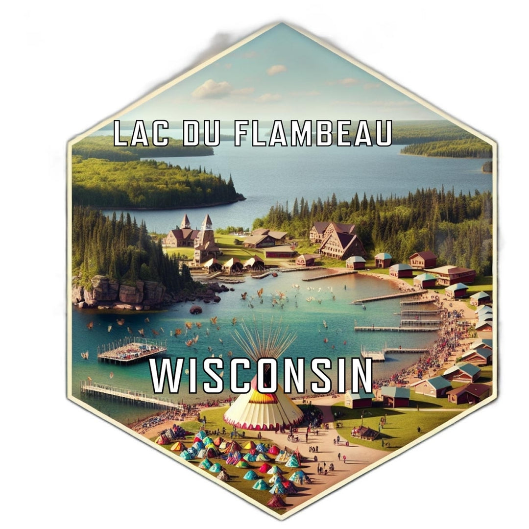 Lac Du Flambeau Wisconsin Travel Destination Souvenir Vinyl Decal Sticker Image 1