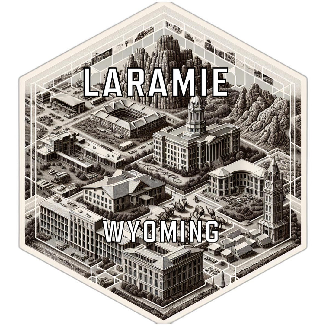 Laramie Wyoming Travel Destination Souvenir Vinyl Decal Sticker Image 1